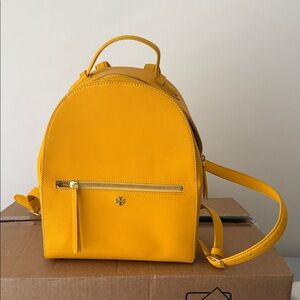 Tory Burch Yellow Leather Backpack